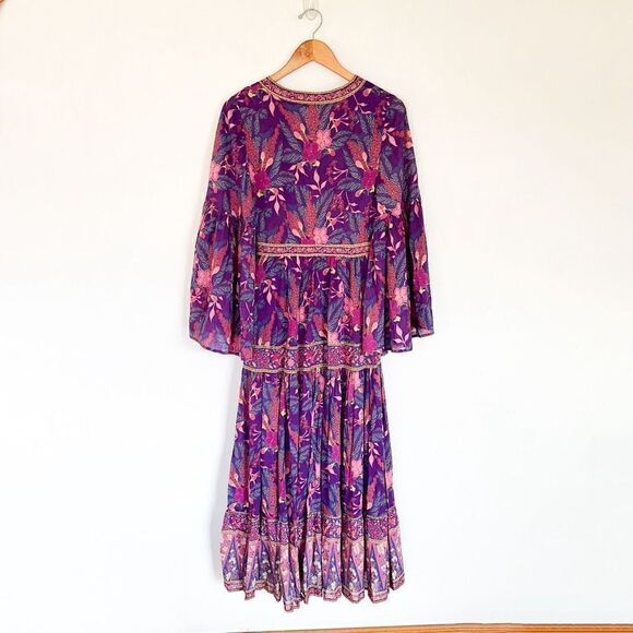 Spell & The Gypsy Collective Bianca Wisteria Purple Organic Cotton Maxi Dress - Picture 3 of 16